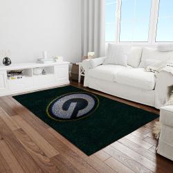 nfl green bay packers football team logo rectangle area rug light room gbp36
