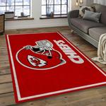 nfl kansas city chiefs football team logo rectangle area rug dark room kscc03