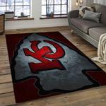 nfl kansas city chiefs football team logo rectangle area rug dark room kscc06