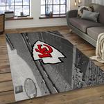 nfl kansas city chiefs football team logo rectangle area rug dark room kscc19