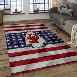 NFL Kansas City Chiefs Rectangle Rug Personalized Non-Slip Carpet Gift For Football Fans KSCC25