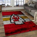 nfl kansas city chiefs football team logo rectangle area rug dark room kscc26