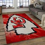 nfl kansas city chiefs football team logo rectangle area rug dark room kscc28
