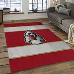 nfl kansas city chiefs football team logo rectangle area rug dark room kscc31