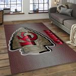 nfl kansas city chiefs football team logo rectangle area rug dark room kscc32