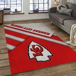nfl kansas city chiefs football team logo rectangle area rug dark room kscc34