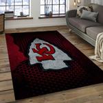nfl kansas city chiefs football team logo rectangle area rug dark room kscc37