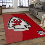 nfl kansas city chiefs football team logo rectangle area rug dark room kscc42