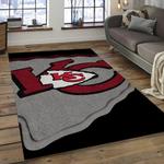 nfl kansas city chiefs football team logo rectangle area rug dark room kscc43