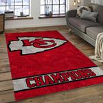 nfl kansas city chiefs football team logo rectangle area rug dark room kscc47