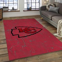 NFL Kansas City Chiefs Rectangle Rug Personalized Non-Slip Carpet Gift For Football Fans KSCC49