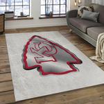 nfl kansas city chiefs football team logo rectangle area rug dark room kscc50