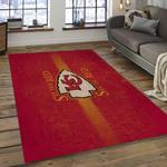 nfl kansas city chiefs football team logo rectangle area rug dark room kscc51