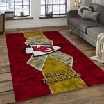 nfl kansas city chiefs football team logo rectangle area rug dark room kscc53
