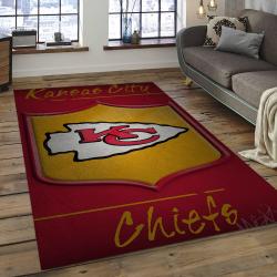 NFL Kansas City Chiefs Rectangle Rug Personalized Non-Slip Carpet Gift For Football Fans KSCC58