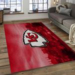 nfl kansas city chiefs football team logo rectangle area rug dark room kscc63