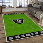 nfl las vegas raiders football team logo rectangle area rug dark room lvr01
