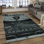 nfl las vegas raiders football team logo rectangle area rug dark room lvr02