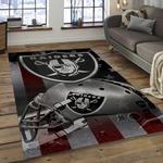 nfl las vegas raiders football team logo rectangle area rug dark room lvr04