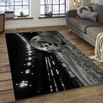nfl las vegas raiders football team logo rectangle area rug dark room lvr07