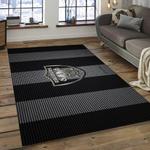 nfl las vegas raiders football team logo rectangle area rug dark room lvr09