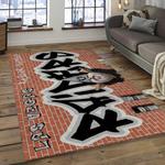 nfl las vegas raiders football team logo rectangle area rug dark room lvr11
