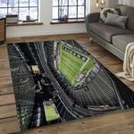 nfl las vegas raiders football team logo rectangle area rug dark room lvr12