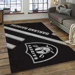 nfl las vegas raiders football team logo rectangle area rug dark room lvr20