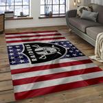 nfl las vegas raiders football team logo rectangle area rug dark room lvr21