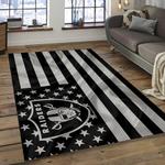 nfl las vegas raiders football team logo rectangle area rug dark room lvr26