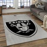 nfl las vegas raiders football team logo rectangle area rug dark room lvr32