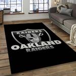 nfl las vegas raiders football team logo rectangle area rug dark room lvr33