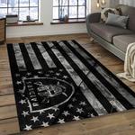 nfl las vegas raiders football team logo rectangle area rug dark room lvr38
