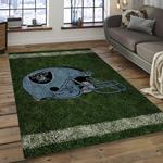 nfl las vegas raiders football team logo rectangle area rug dark room lvr40