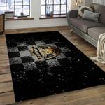 nfl las vegas raiders football team logo rectangle area rug dark room lvr41