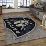 nfl las vegas raiders football team logo rectangle area rug dark room lvr46