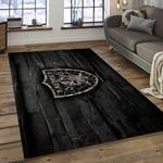nfl las vegas raiders football team logo rectangle area rug dark room lvr47