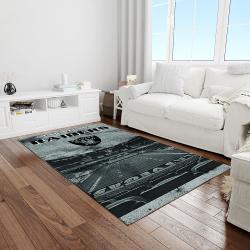 nfl las vegas raiders football team logo rectangle area rug light room lvr02