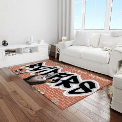 nfl las vegas raiders football team logo rectangle area rug light room lvr11
