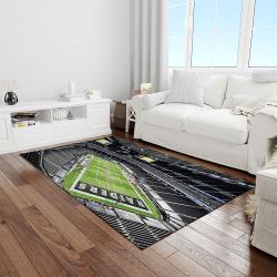 nfl las vegas raiders football team logo rectangle area rug light room lvr12