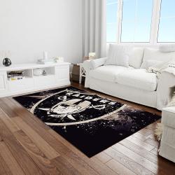 nfl las vegas raiders football team logo rectangle area rug light room lvr23