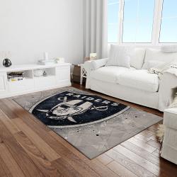 nfl las vegas raiders football team logo rectangle area rug light room lvr46