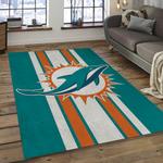 nfl miami dolphins football team logo rectangle area rug dark room mmd03