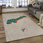 nfl miami dolphins football team logo rectangle area rug dark room mmd10