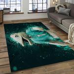 nfl miami dolphins football team logo rectangle area rug dark room mmd14