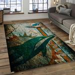 nfl miami dolphins football team logo rectangle area rug dark room mmd17