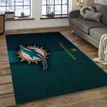 nfl miami dolphins football team logo rectangle area rug dark room mmd18