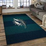 nfl miami dolphins football team logo rectangle area rug dark room mmd20