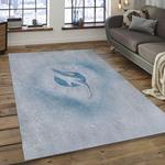 nfl miami dolphins football team logo rectangle area rug dark room mmd24