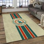 nfl miami dolphins football team logo rectangle area rug dark room mmd26